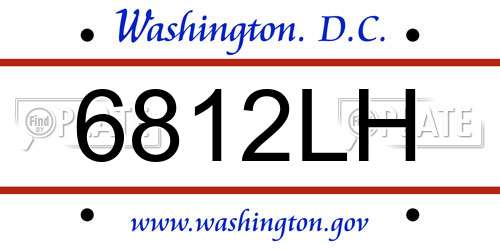 6812LH District Of Columbia License Plate