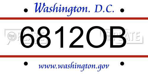 6812OB District Of Columbia License Plate