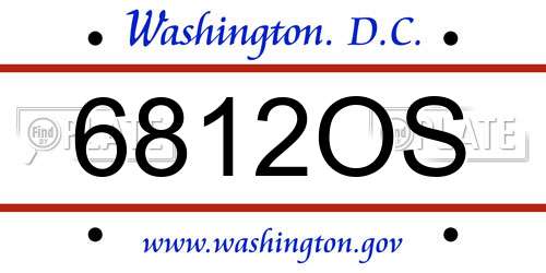 6812OS District Of Columbia License Plate