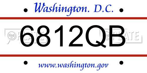 6812QB District Of Columbia License Plate
