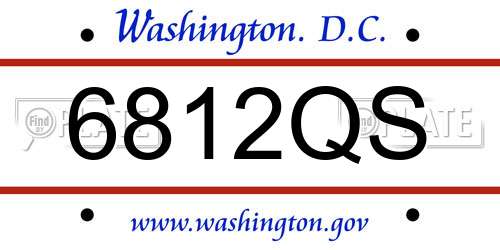 6812QS District Of Columbia License Plate