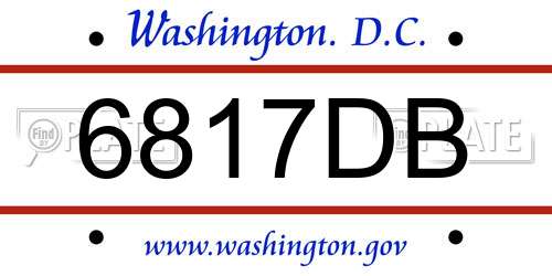 6817DB District Of Columbia License Plate