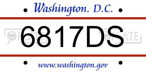 6817DS District Of Columbia License Plate