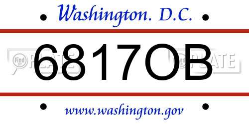 6817OB District Of Columbia License Plate