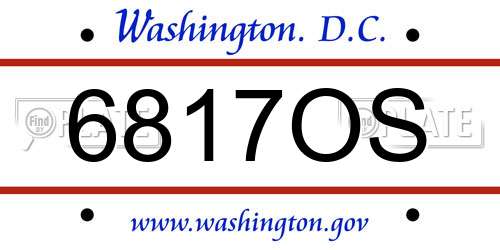 6817OS District Of Columbia License Plate