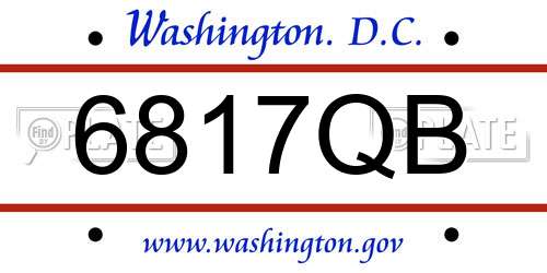6817QB District Of Columbia License Plate
