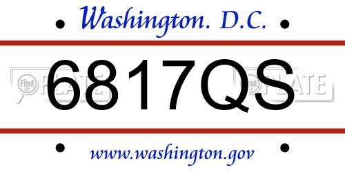 6817QS District Of Columbia License Plate