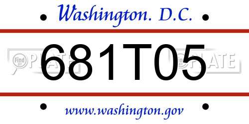681T05 District Of Columbia License Plate