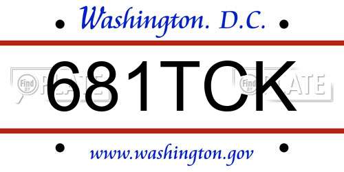 681TCK District Of Columbia License Plate