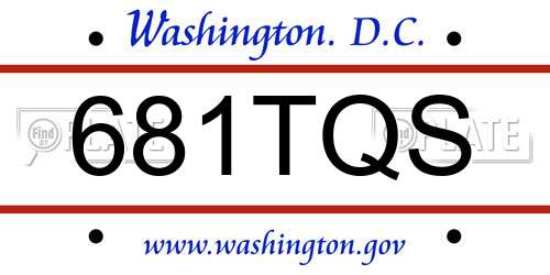 681TQS District Of Columbia License Plate