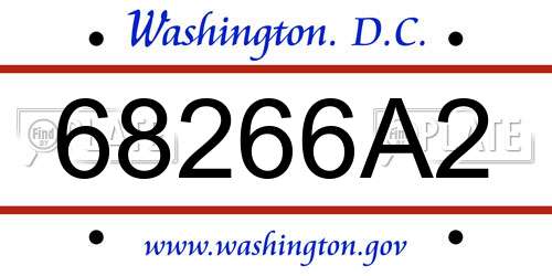 68266A2 District Of Columbia License Plate
