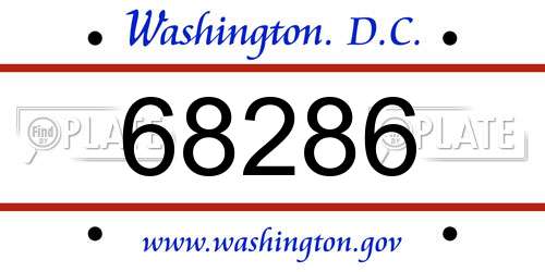 68286 District Of Columbia License Plate