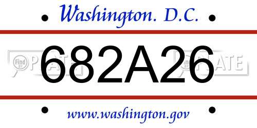 682A26 District Of Columbia License Plate