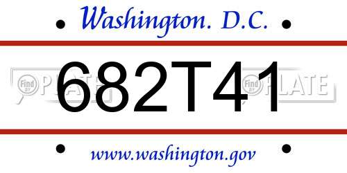 682T41 District Of Columbia License Plate