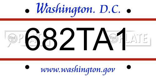 682TA1 District Of Columbia License Plate