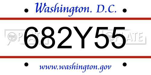 682Y55 District Of Columbia License Plate