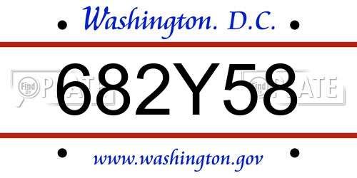 682Y58 District Of Columbia License Plate