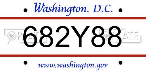682Y88 District Of Columbia License Plate