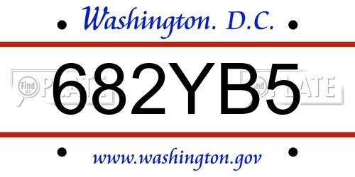 682YB5 District Of Columbia License Plate