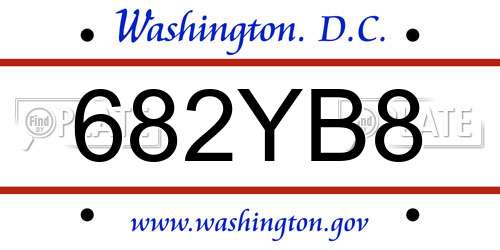 682YB8 District Of Columbia License Plate
