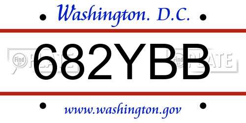682YBB District Of Columbia License Plate