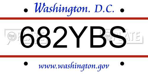 682YBS District Of Columbia License Plate