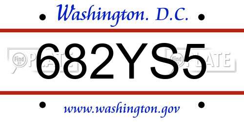 682YS5 District Of Columbia License Plate