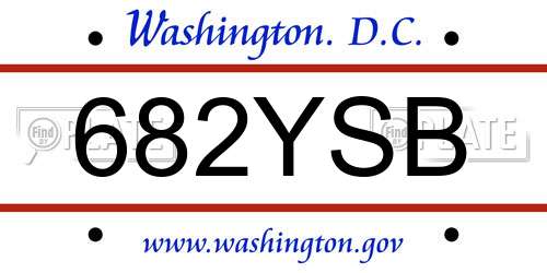 682YSB District Of Columbia License Plate