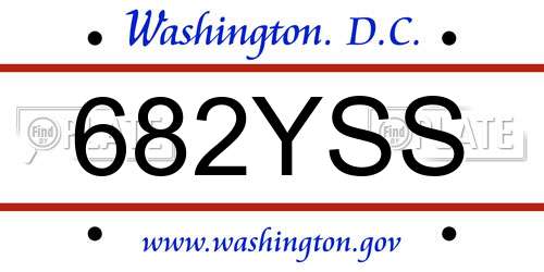 682YSS District Of Columbia License Plate