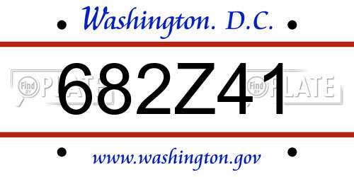 682Z41 District Of Columbia License Plate