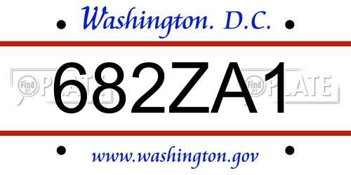 682ZA1 District Of Columbia License Plate