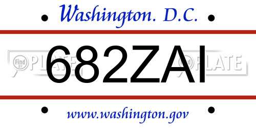 682ZAI District Of Columbia License Plate