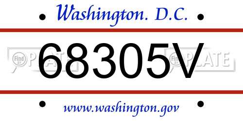68305V District Of Columbia License Plate
