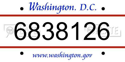 6838126 District Of Columbia License Plate