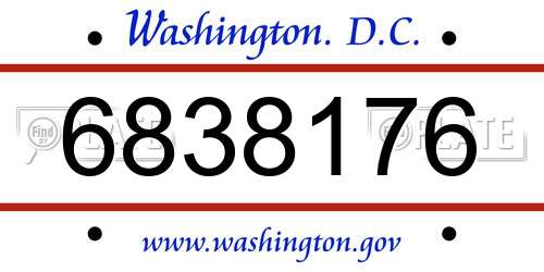 6838176 District Of Columbia License Plate