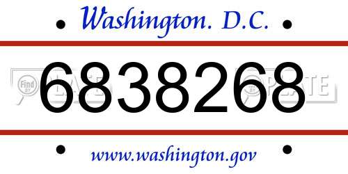 6838268 District Of Columbia License Plate