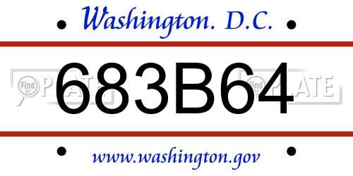 683B64 District Of Columbia License Plate