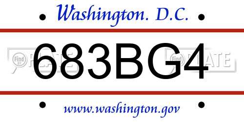 683BG4 District Of Columbia License Plate