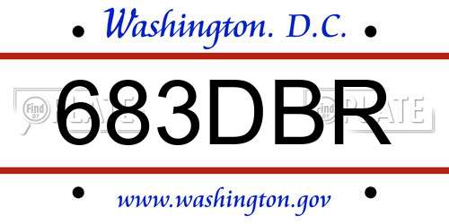683DBR District Of Columbia License Plate