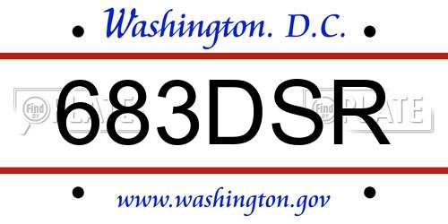 683DSR District Of Columbia License Plate