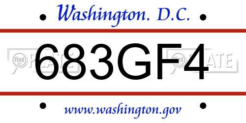 683GF4 District Of Columbia License Plate