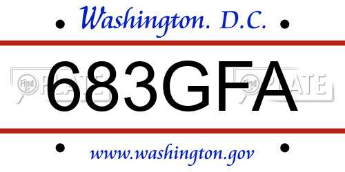 683GFA District Of Columbia License Plate