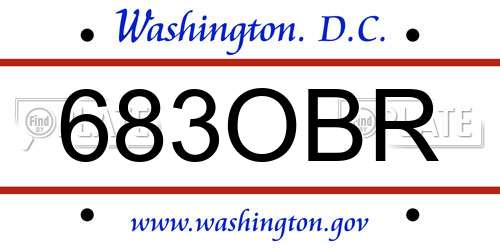 683OBR District Of Columbia License Plate