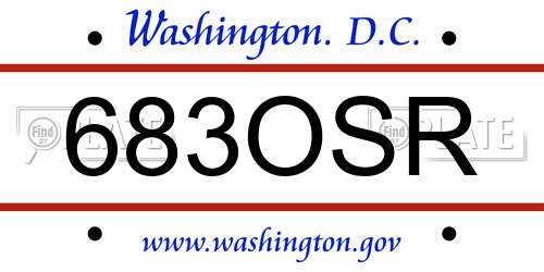 683OSR District Of Columbia License Plate