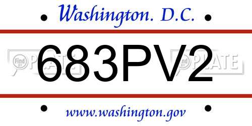 683PV2 District Of Columbia License Plate