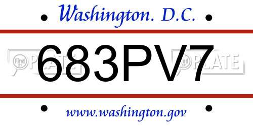 683PV7 District Of Columbia License Plate