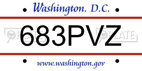 683PVZ District Of Columbia License Plate