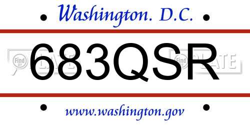 683QSR District Of Columbia License Plate