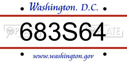 683S64 District Of Columbia License Plate