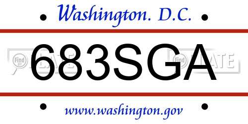 683SGA District Of Columbia License Plate